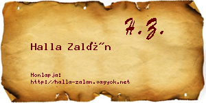 Halla Zalán névjegykártya