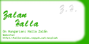 zalan halla business card