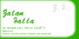 zalan halla business card